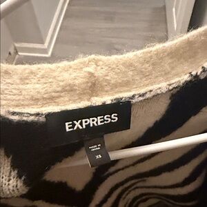 Express Black and Cream Zebra Cardigan